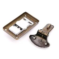 unbranded Kistor & Koffertar>Lås i bronsfärgad läderresväska, vintage metallås, antikt spänne, L