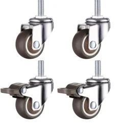 Småbord>M8 Gängad Stam Gummi Kraftigt Hjul Kompatibel med Handkärra, Arbetsbord, Möbelhjul, 1,5 Tum, Gängdiameter: 8mm, Längd 20mm, 2st Wi