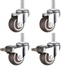 Balkongmöbler>M10 Svängbara Hjul Med Broms, Kraftiga Svängbara Hjul i Gummi, Arbetsbänk, Möbelhjul, Gängdiameter: 10mm, Längd 25mm, 2 Med B [DB]