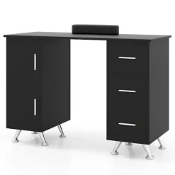 B2X Sminkbord>Manikyrbord med lådor skåp & Handledsstöd manikyr bord svart