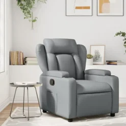 vidaXL Fåtöljer>Massagefåtölj grå konstläder