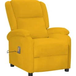 vidaXL Fåtöljer>Massagefåtölj gul sammet