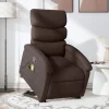 vidaXL Fåtöljer>Massagefåtölj med uppresningshjälp mörkbrun tyg