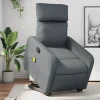 vidaXL Fåtöljer>Massagefåtölj med uppresningshjälp Grå konstläder