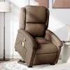 vidaXL Fåtöljer>Massagefåtölj med uppresningshjälp brun tyg