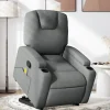 vidaXL Fåtöljer>Massagefåtölj med uppresningshjälp mörkgrå tyg