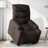 vidaXL Fåtöljer>Massagefåtölj med uppresningshjälp mörkbrun tyg