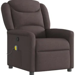 vidaXL Fåtöljer>Massagefåtölj mörkbrun tyg