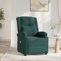vidaXL Fåtöljer>Massagefåtölj mörkgrön sammet
