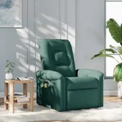 vidaXL Fåtöljer>Massagefåtölj mörkgrön tyg