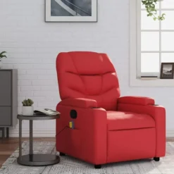 vidaXL Fåtöljer>Massagefåtölj röd konstläder