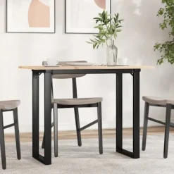 vidaXL Matgrupper>Matbord O-ram 100x50x75 cm massiv furu och stål