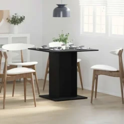 vidaXL Matbord>Matbord svart ek 80x80x75 cm konstruerat trä