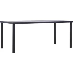 vidaXL Matbord>Matbord svart och betonggrå 180x90x75 cm MDF