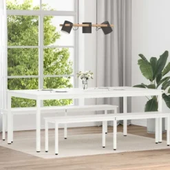 vidaXL Matgrupper>Matbord Vit 200 x 100 x 75 cm Massiv furu