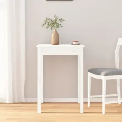 vidaXL Matbord>Matbord vit 55x55x75 cm massivt furuträ