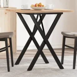 vidaXL Matbord>Matbord X-ram 70x70x75,5 cm massiv furu och stål