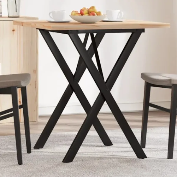 vidaXL Matbord>Matbord X-ram 70x70x75,5 cm massiv furu och stål