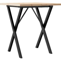 vidaXL Matbord>Matbord X-ram 70x70x75,5 cm massiv furu och stål