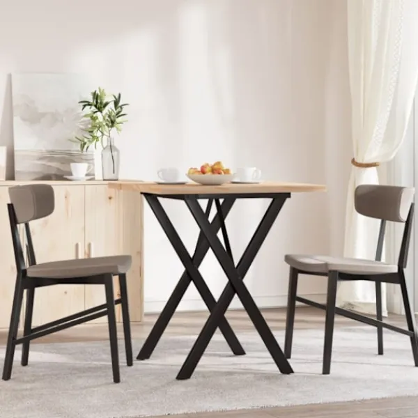 vidaXL Matbord>Matbord X-ram 70x70x75,5 cm massiv furu och stål