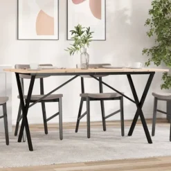 vidaXL Matgrupper>Matbord X-ram 140x80x75 cm massiv furu och stål