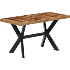 vidaXL Matbord>Matbord 140x70x75 cm massivt sheshamträ