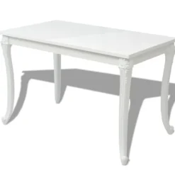 vidaXL Matbord>Matbord 116x66x76 cm vit högglans