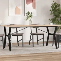 vidaXL Matgrupper>Matbord Y-ram 180x90x75,5 cm massiv furu och stål