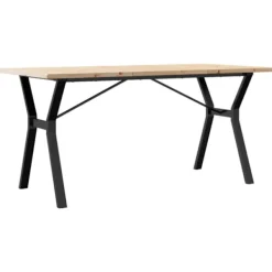 vidaXL Matbord>Matbord Y-ram 140x80x75,5 cm massiv furu och stål
