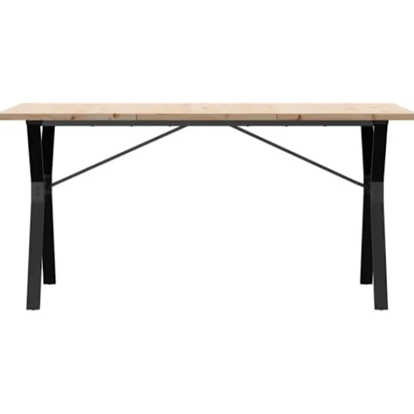 vidaXL Matbord>Matbord Y-ram 140x80x75,5 cm massiv furu och stål