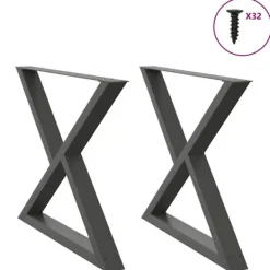 vidaXL Matbord>Matbordsben 2 st antracit 90x(72-73,3) cm stål