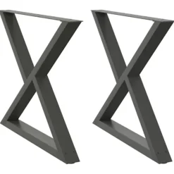 vidaXL Matbord>Matbordsben 2 st antracit 90x(72-73,3) cm stål