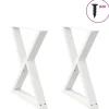 vidaXL Matbord>Matbordsben 2 st vita 80x(72-73,3) cm stål