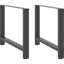 vidaXL Matbord>Matbordsben antracit 2 st 100x(72-73) cm stål