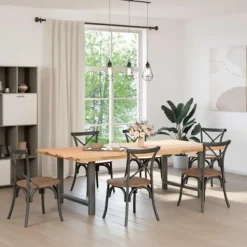 vidaXL Matbord>Matbordsben antracit 2 st 100x(72-73) cm stål