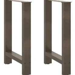 vidaXL Matbord>Matbordsben naturstål 2 st 60x(72-73) cm stål