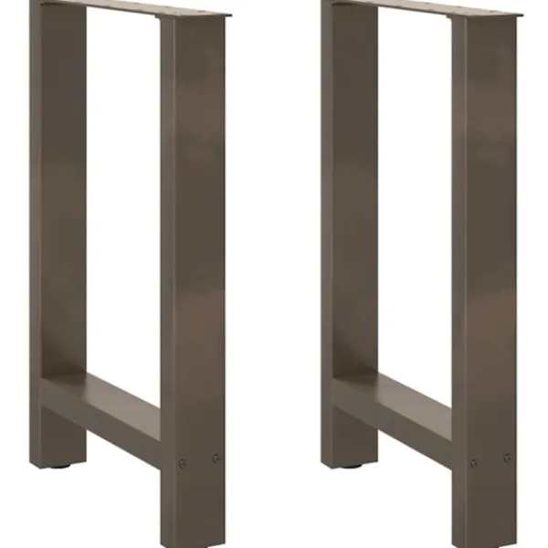 vidaXL Matbord>Matbordsben naturstål 2 st 60x(72-73) cm stål