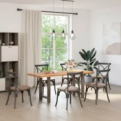 vidaXL Matbord>Matbordsben naturstål 2 st 50x(72-73) cm stål