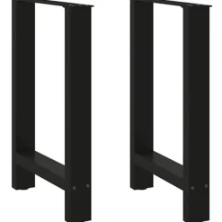 vidaXL Matbord>Matbordsben svarta 2 st 60x(72-73) cm stål