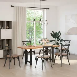 vidaXL Matbord>Matbordsben svarta 2 st 60x(72-73) cm stål