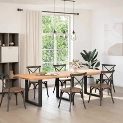 vidaXL Matbord>Matbordsben U-formade 3 st svarta 90x(72-73) cm stål