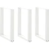 vidaXL Matbord>Matbordsben U-formade 3 st vita 70x(72-73) cm stål