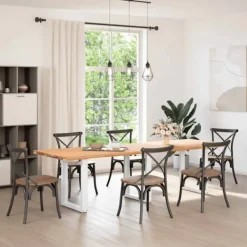 vidaXL Matbord>Matbordsben U-formade 3 st vita 70x(72-73) cm stål