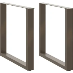 vidaXL Matbord>Matbordsben U-formade 2 st naturstål 80x(72-73) cm stål