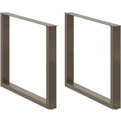 vidaXL Matbord>Matbordsben U-formade 3 st naturstål 100x(72-73) cm stål