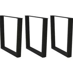 vidaXL Matbord>Matbordsben V-formade 3 st svarta 80x(72-73,3) cm stål