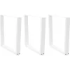 vidaXL Matbord>Matbordsben V-formade 3 st vita 80x(72-73,3) cm stål