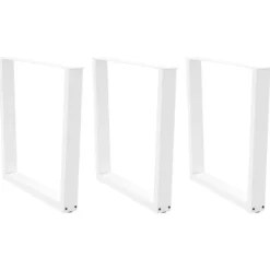 vidaXL Matbord>Matbordsben V-formade 3 st vita 80x(72-73,3) cm stål