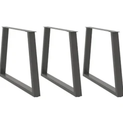 vidaXL Matbord>Matbordsben V-formade 3 st antracit 100x(72-73,3) cm stål