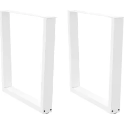 vidaXL Matbord>Matbordsben V-formade 2 st vita 90x(72-73,3) cm stål